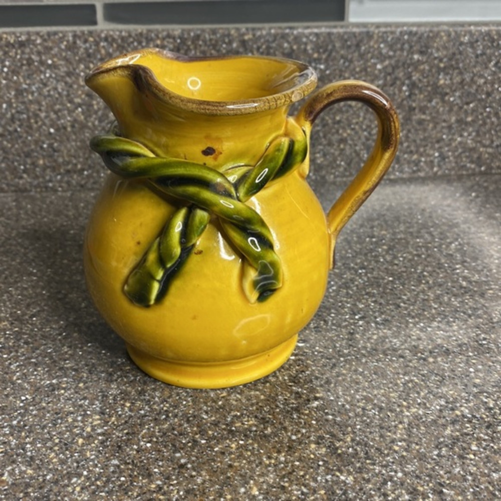 Yellow Pottery Pitcher‎